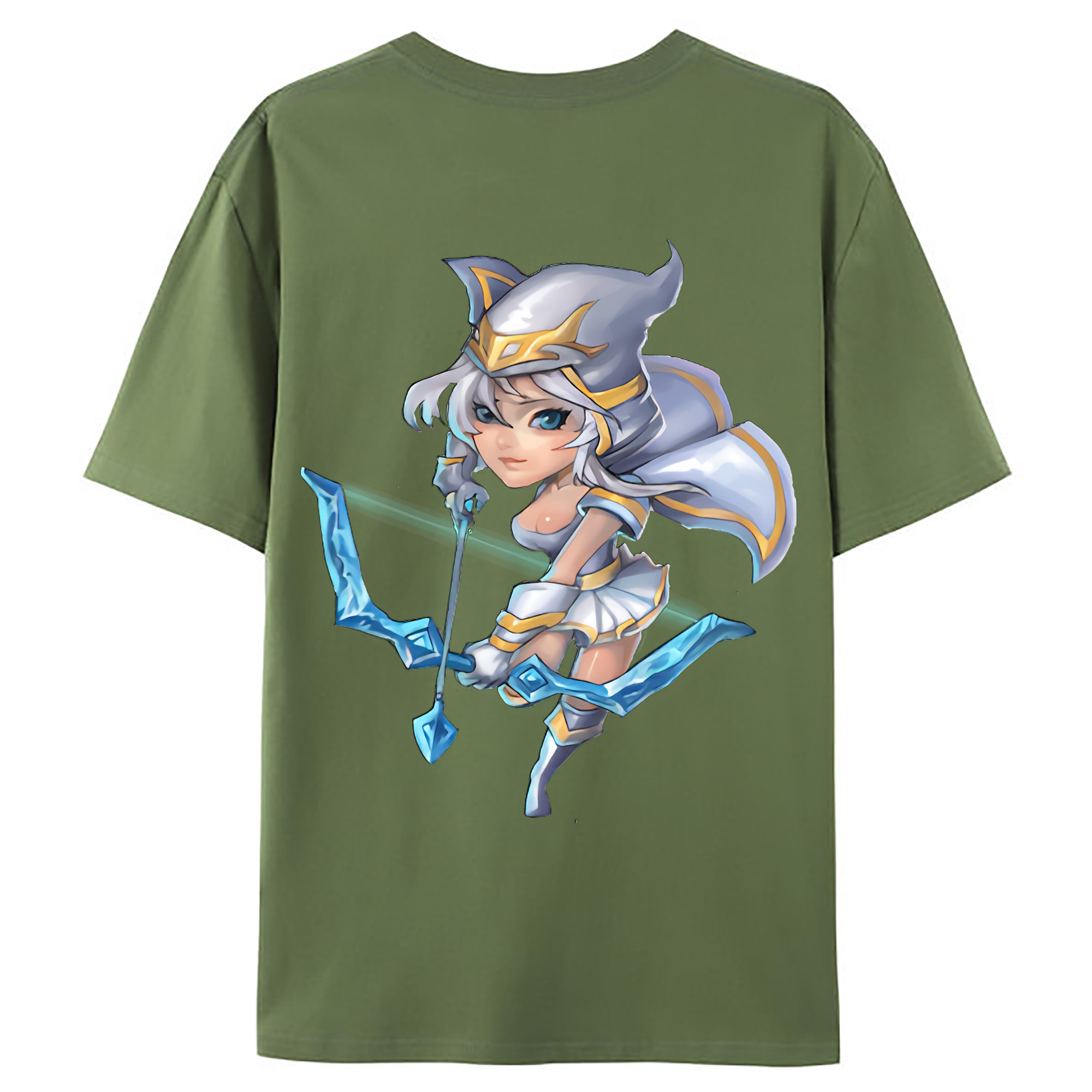 （画像用） リーグ・オブ・レジェンド League of Legends LOL 綿100％ メンズ半袖Tシャツ（バックプリント） 通気性
